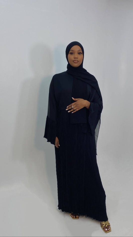 Jet Black Pearlescent Abaya